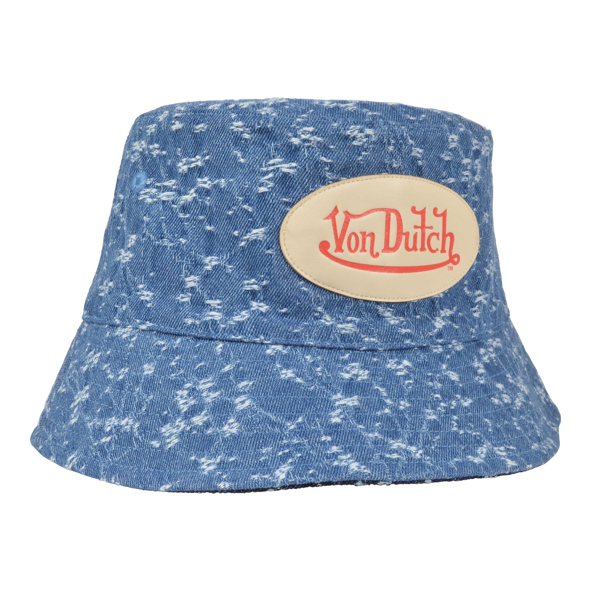 Von Dutch Miller Reversible Bucket Hat-Blue/Navy - BLACK/BLUE
